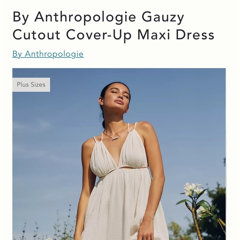 NWT Anthropologie Gauzy Cutout Cover-Up Maxi Dress Size XL - Picture 17 of 17